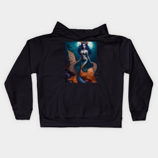 Orange Rose Mermaid Kids Hoodie